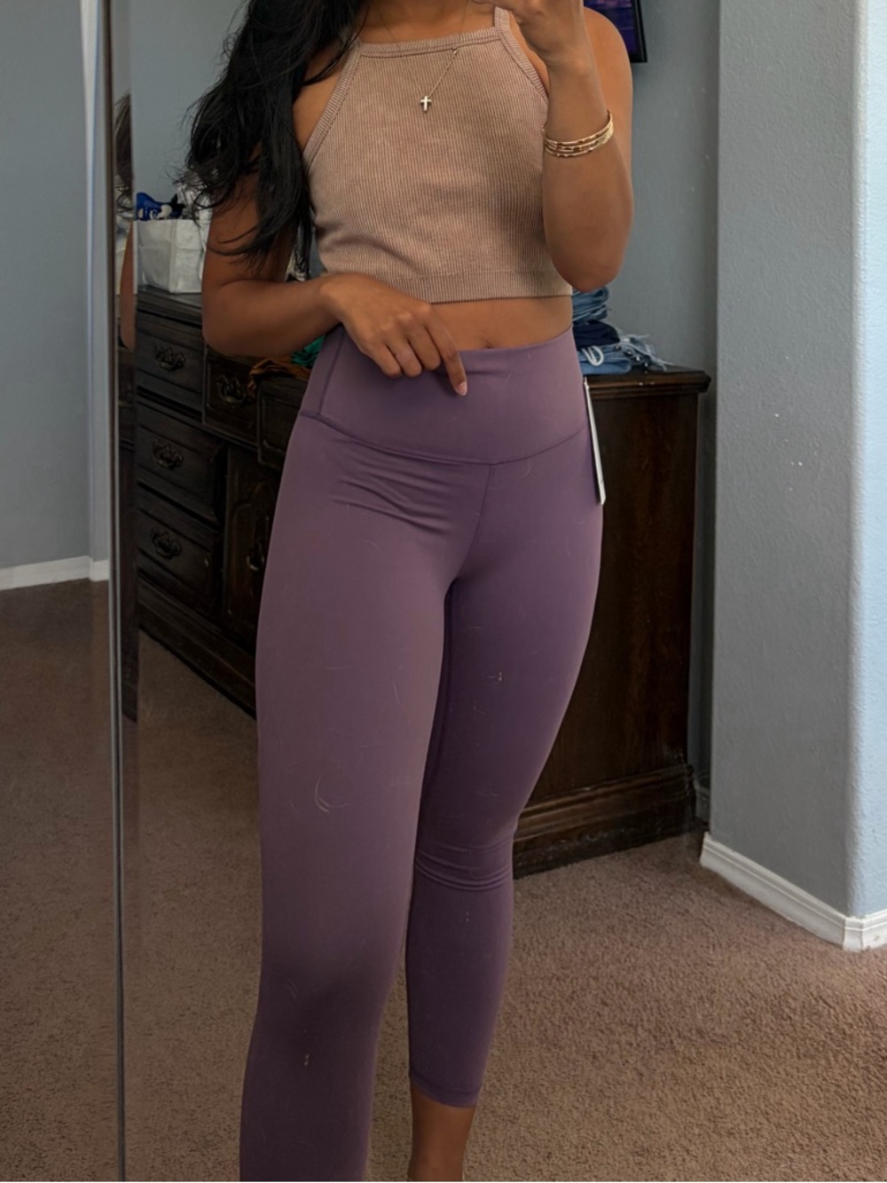 lululemon Purple High-Rise Cropped Leggings